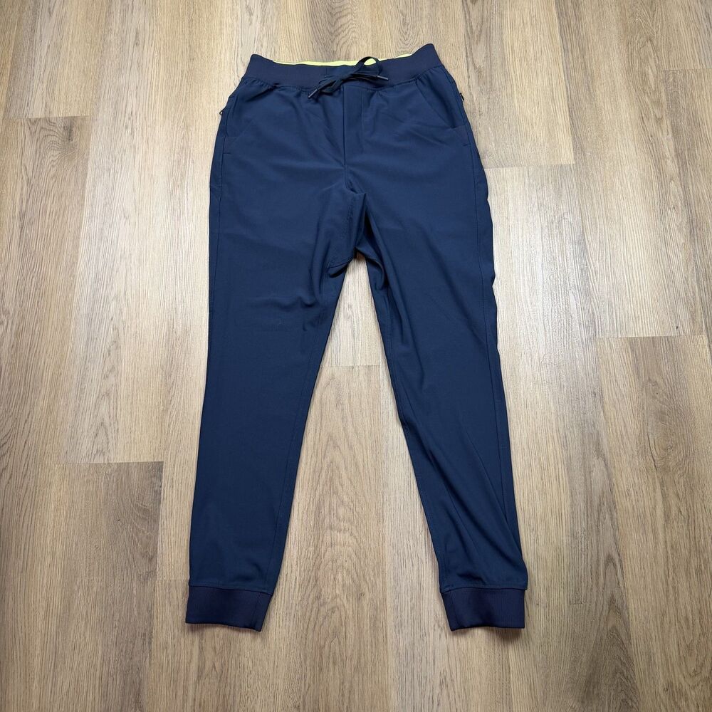 Birddogs Jogger Pants Mens Medium Blue Knit Elastic Waist Zip Pocket Athletic